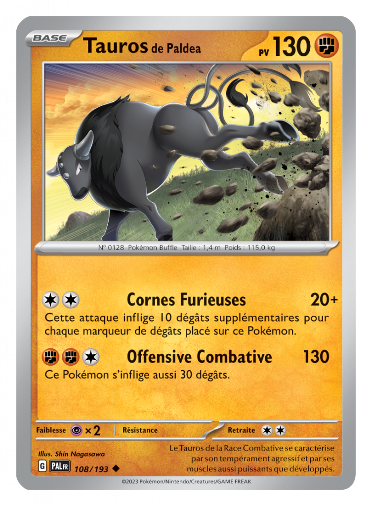 JCC Pokémon : SV02 Évolutions à Paldea Tauros de Paldea