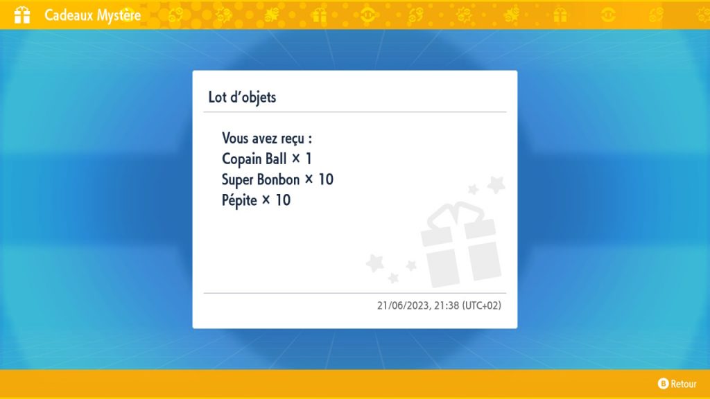 Pokémon Écarlate Violet : Distribution d'objets