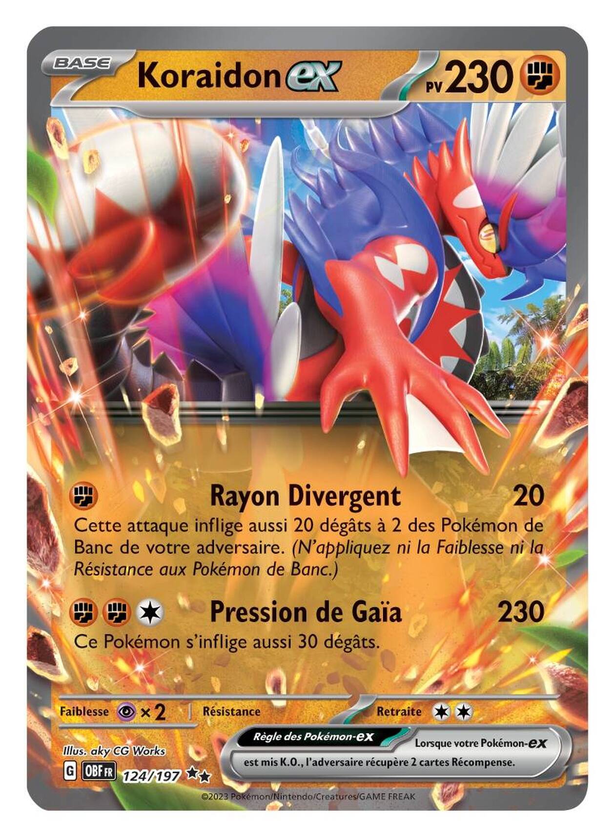 Coffret De 10 Cartes Pokémon Terracruel Ex 22/197 - Ultraboost X Scarlet & Violet - Flammes Obsidiennes - Cartes Originales