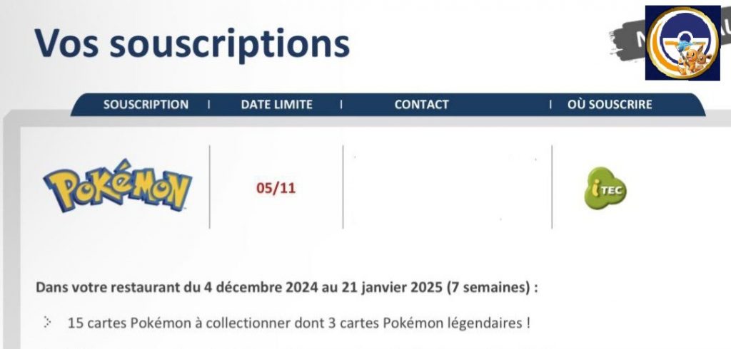 Cartes Pokémon dans les Happy Meal