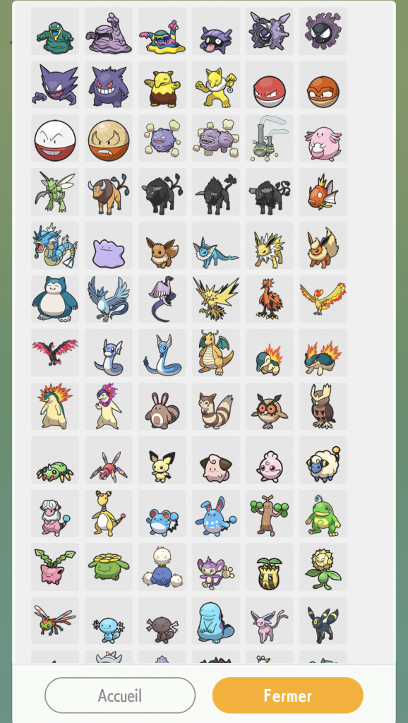 Règlement E liste Pokémon 