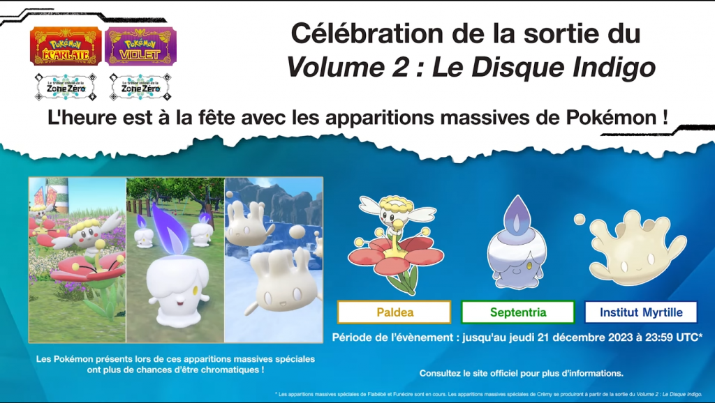 Apparitions massives de Flabébé, Funécire et Crèmy