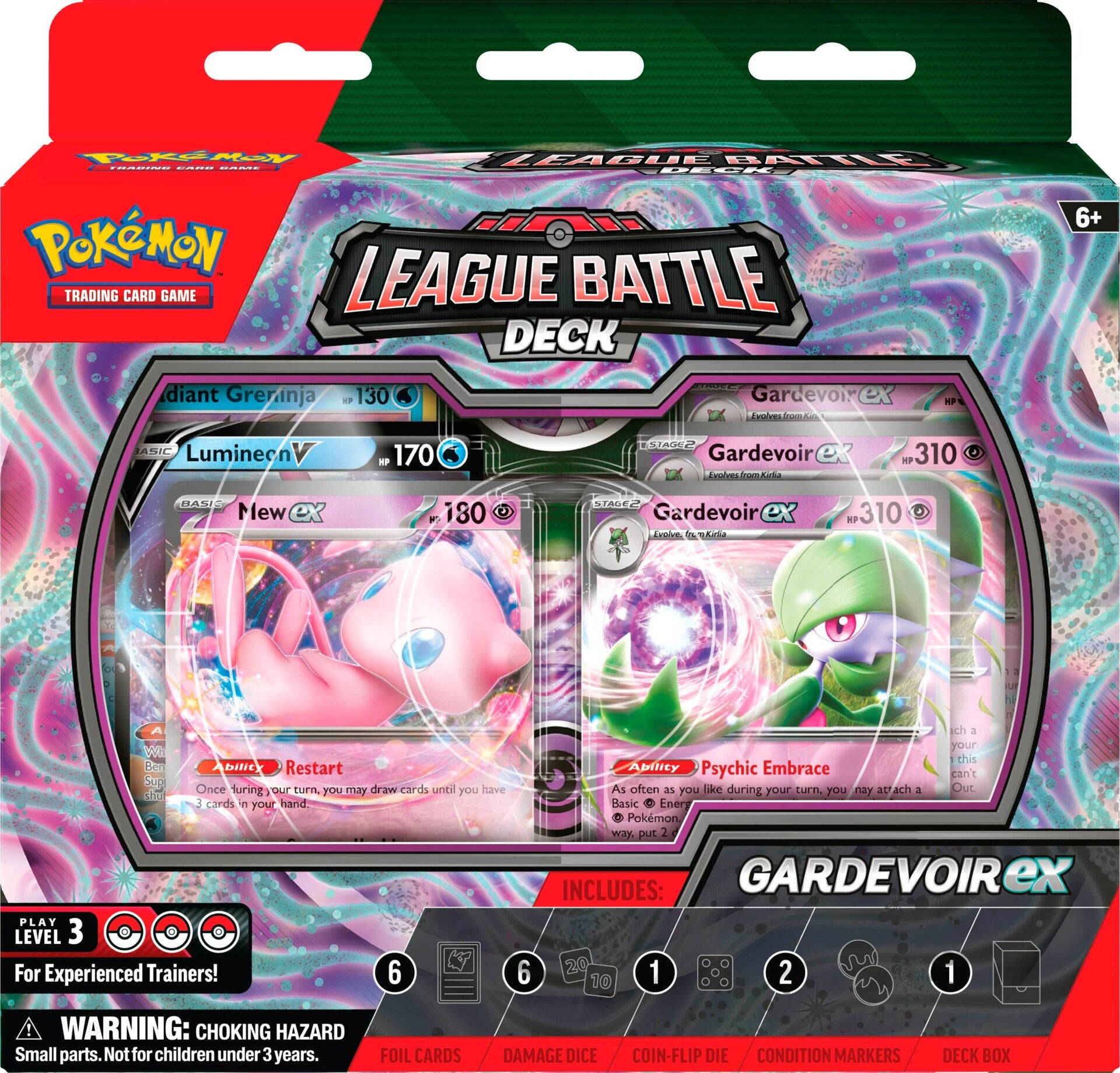 Deck Pokémon Combat Ligue Gardevoir-ex - 60 Cartes Prêtes à Jouer - Inclut Mew-ex & Luminéon-V
