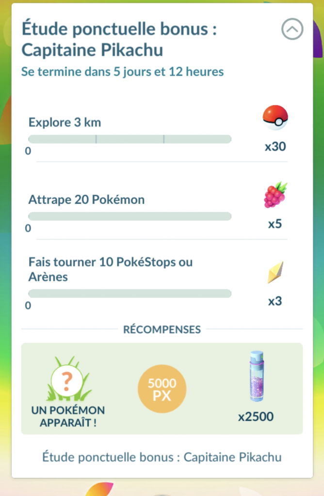 Pokémon GO - Étude ponctuelle bonus : Capitaine Pikachu