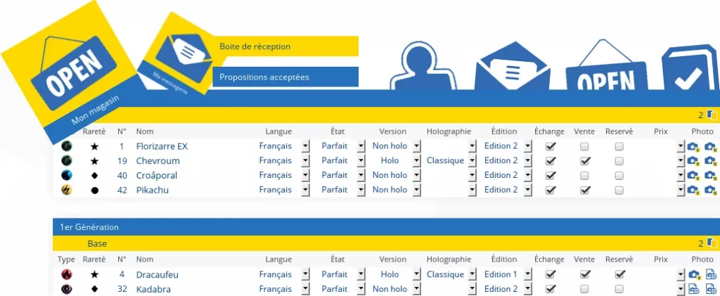 Pokéchange le site d'échange de cartes Pokémon