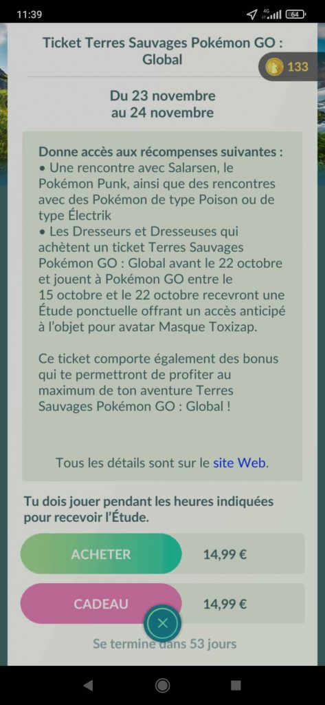 Terres Sauvages Pokémon GO : Mondial