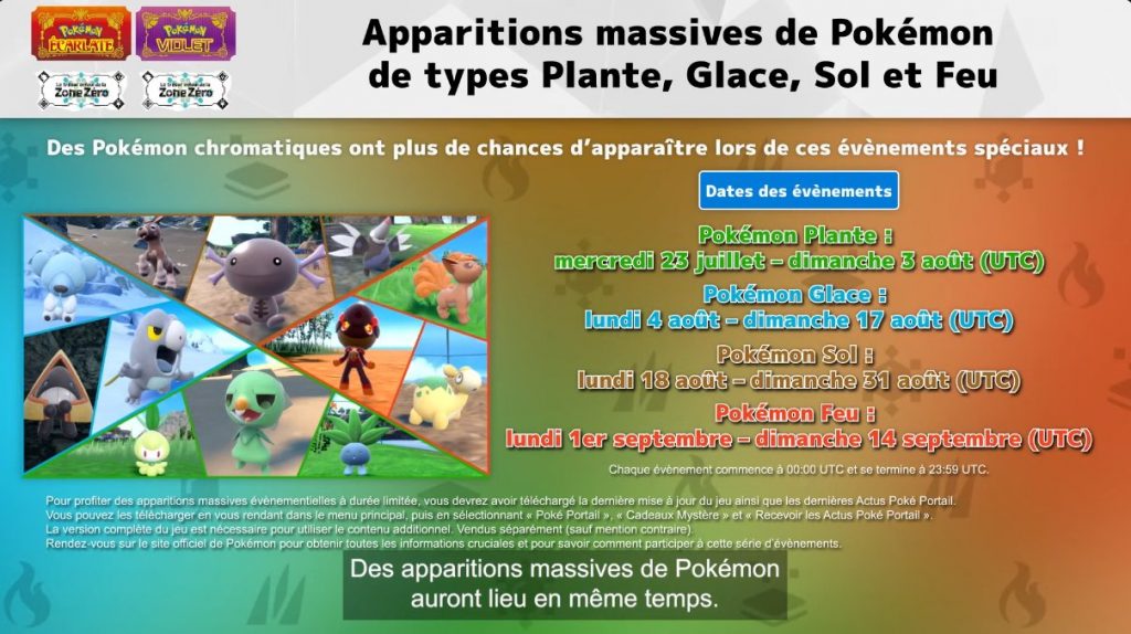 Apparitions massives Plante Glace Feu Sol