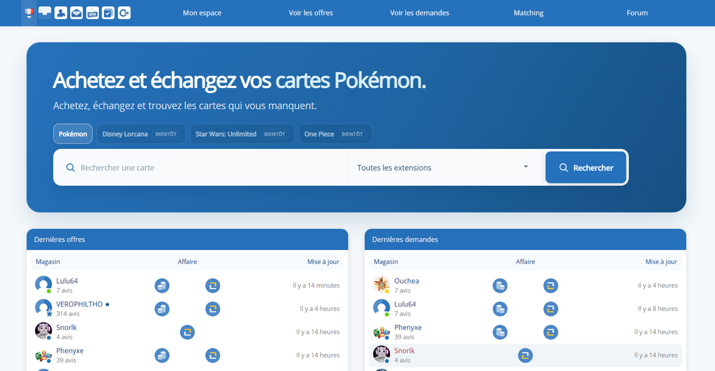GChange le site pour les collectionneurs de cartes Pokémon